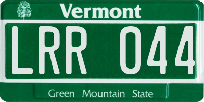 VT license plate LRR044