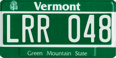 VT license plate LRR048
