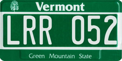 VT license plate LRR052