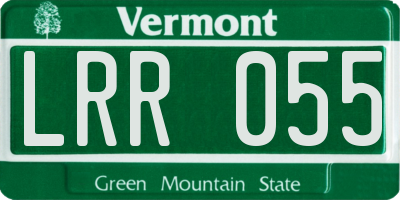 VT license plate LRR055
