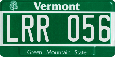 VT license plate LRR056