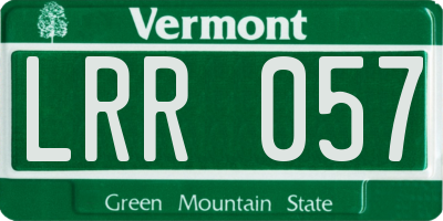 VT license plate LRR057