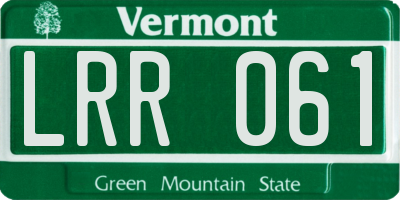 VT license plate LRR061