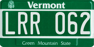 VT license plate LRR062
