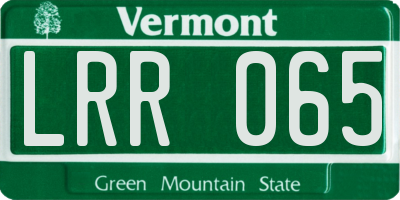 VT license plate LRR065