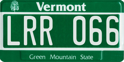 VT license plate LRR066