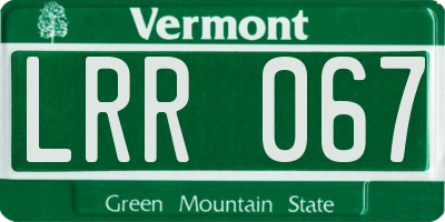 VT license plate LRR067