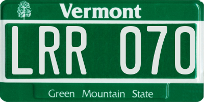 VT license plate LRR070