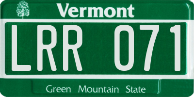 VT license plate LRR071