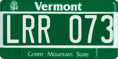 VT license plate LRR073