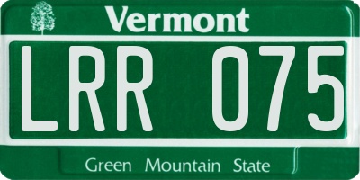 VT license plate LRR075