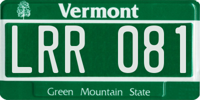 VT license plate LRR081