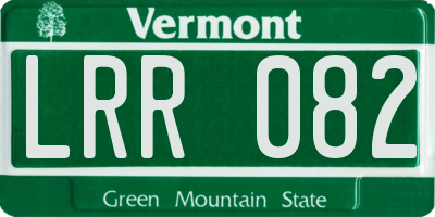 VT license plate LRR082