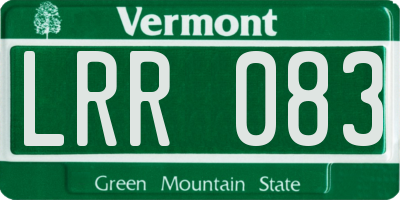 VT license plate LRR083