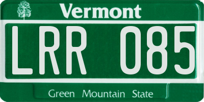 VT license plate LRR085