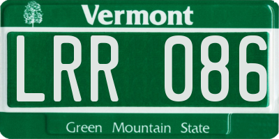 VT license plate LRR086