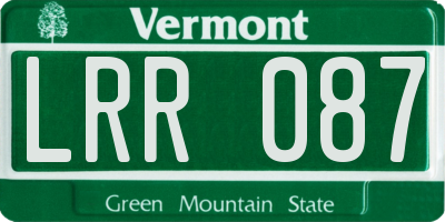VT license plate LRR087