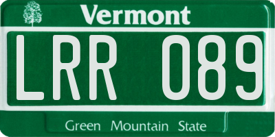 VT license plate LRR089