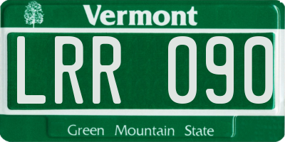 VT license plate LRR090