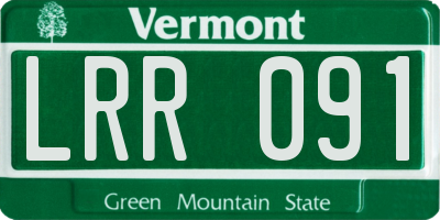 VT license plate LRR091