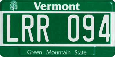 VT license plate LRR094