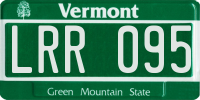 VT license plate LRR095