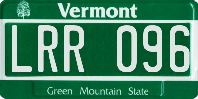 VT license plate LRR096