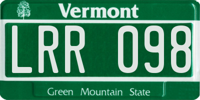 VT license plate LRR098