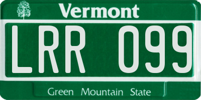 VT license plate LRR099