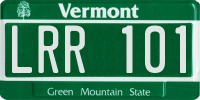 VT license plate LRR101