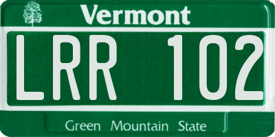 VT license plate LRR102