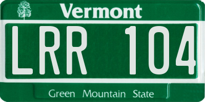 VT license plate LRR104