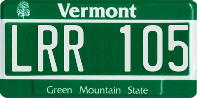VT license plate LRR105