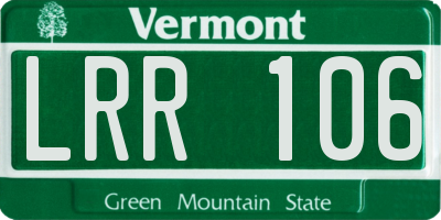 VT license plate LRR106