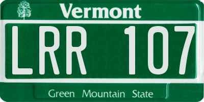 VT license plate LRR107