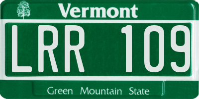 VT license plate LRR109