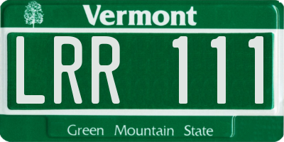 VT license plate LRR111