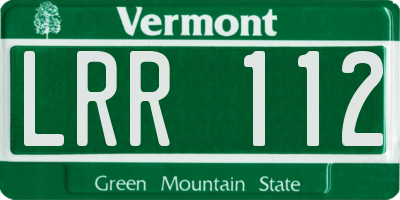 VT license plate LRR112