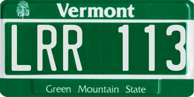 VT license plate LRR113