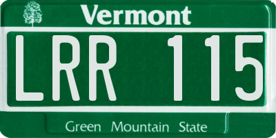 VT license plate LRR115