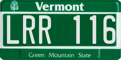VT license plate LRR116