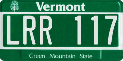 VT license plate LRR117