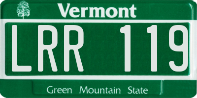 VT license plate LRR119