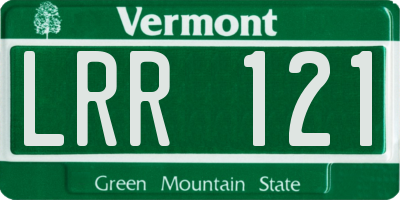VT license plate LRR121