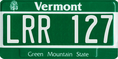 VT license plate LRR127
