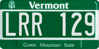 VT license plate LRR129