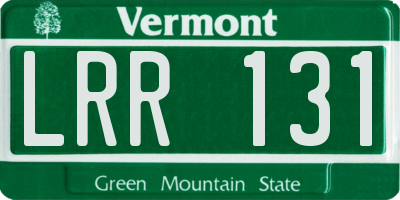 VT license plate LRR131