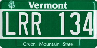 VT license plate LRR134