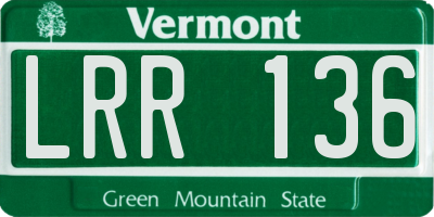 VT license plate LRR136