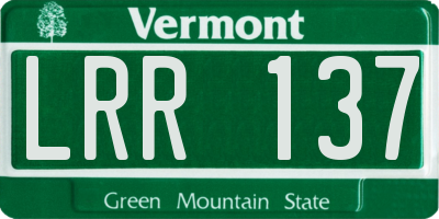 VT license plate LRR137